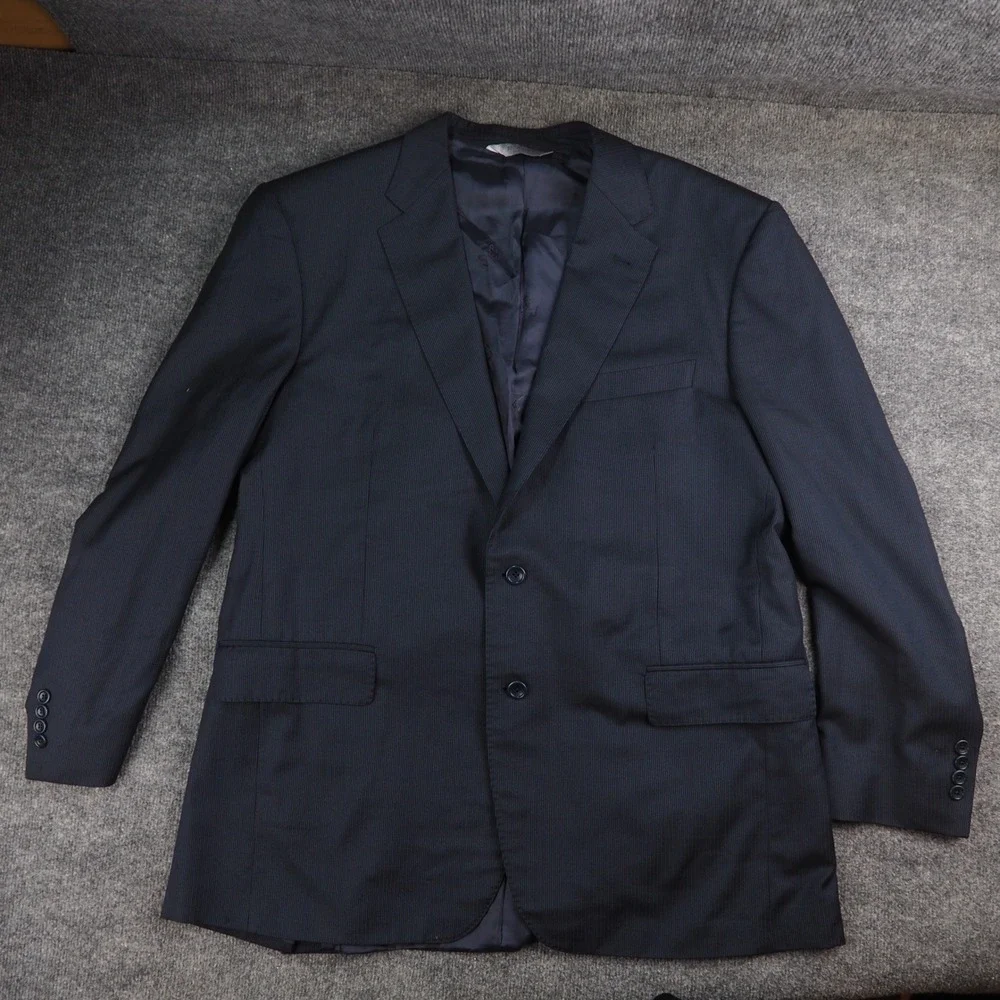 Jos A Bank Blazer Mens 38R Navy Signature Platinum Wool Italy Business Classic